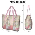 thumbnail image 3 of Tote Bag for Women - Pioneer Flower Shoulder Bag - Large Utility Work Duffle Bag with Zipper Handbag for Travel, Work, Sprots, 3 of 5