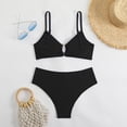 thumbnail image 5 of HUAXUN Womens Bikini Swimsuits V Neck Cross Twist Front Bikini Cover Up Adjustable Spaghetti Straps Bathing Suit 2 Piece Swimsuit for Women, 5 of 6