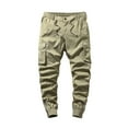 thumbnail image 2 of Pantalones largos para hombre, moda informal, lisos, cintura elástica con bolsillos, pantalones deportivos para hombre, 2 of 9