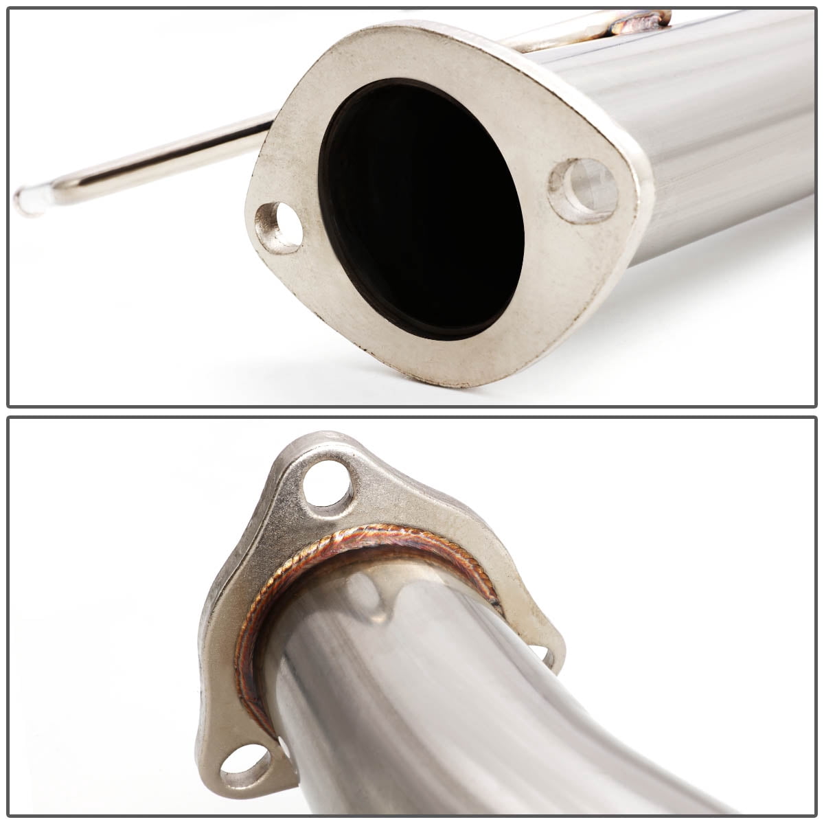 DNA Motoring For 03-06 Honda Accord 2DR 4CYL 4" Muffler Tip Stainless Steel Exhaust Catback System