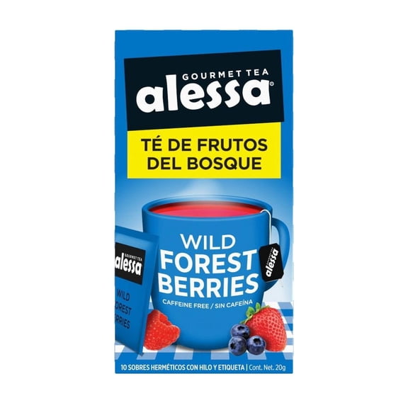 Té gourmet Alessa frutos del bosque 10 sobres de 2 g c/u