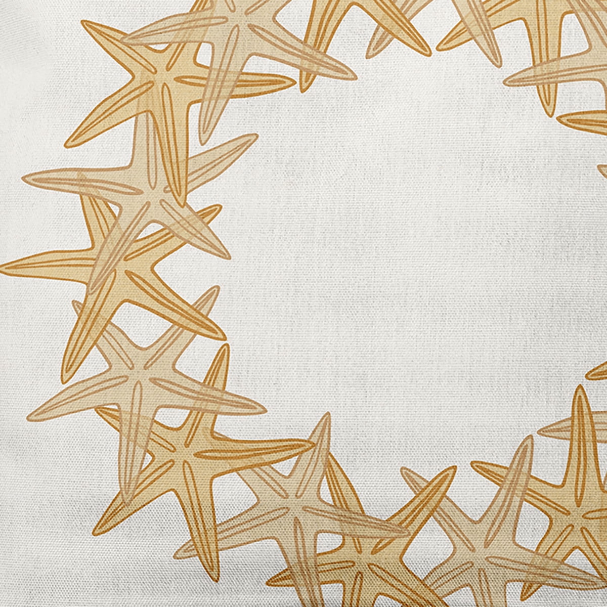 Simply Daisy Yellow Colored Starfish Wreath Soft Spun Polyester Indoor/Outdoor Throw Pillow, 20" x 20"