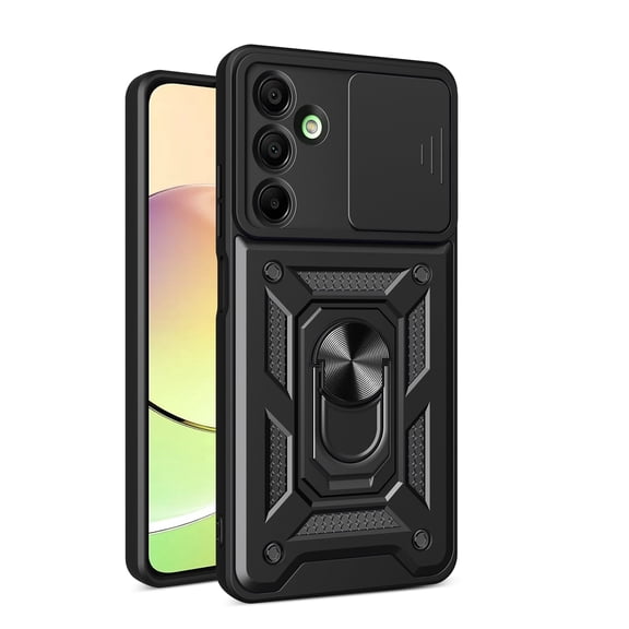 Rugged Shockproof Case Protective Ring Holder Black Cover for Samsung Galaxy A16