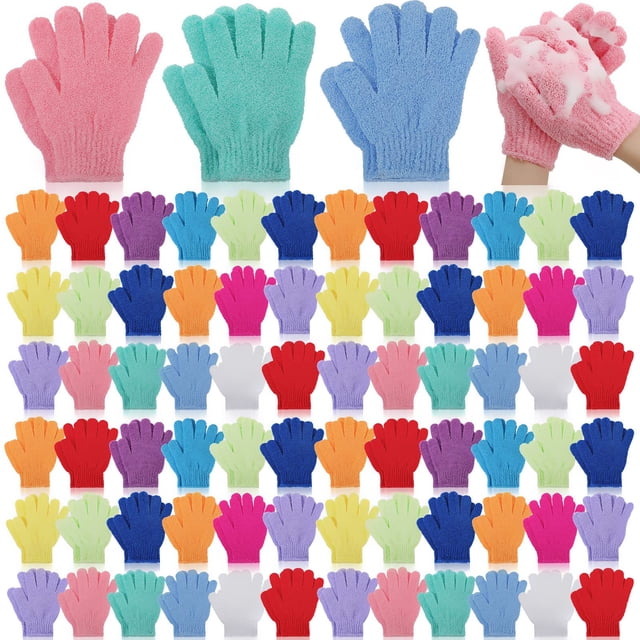 Guantes exfoliantes Tegeme, 100 unidades, nailon, doble cara, 13 colores