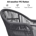 thumbnail image 6 of PURPLE LEAF 7 Pieces Patio Dining Set, Rectangular Aluminum Outdoor Table and 6 Wicker Chairs with Cushions for Garden Kitchen and Porch, Grey, 6 of 11