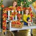 thumbnail image 6 of Fake Flower Bouquet Cabinet Decoration 2 Pack Fall Garland Maple 6.5Ft/Piece Hanging Vine Garland Artificial Autumn Garland Thanksgiving Decor For Home Wedding Fireplace Party Christmas, Household Im, 6 of 8