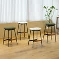 thumbnail image 4 of Modern Set of 2 Bar Stools Comfortable & Stylish Counter Height and Bar Height Bar Stools,Soft Fabric Upholstered, Backless for Kitchen, Dining Room Bar Chairs, 4 of 9