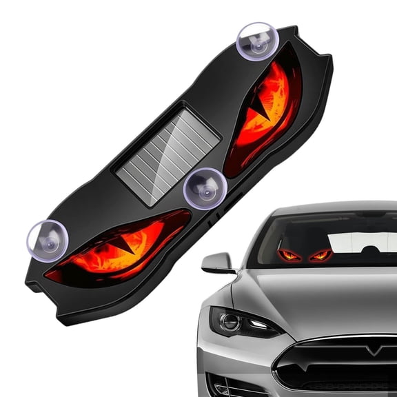 StlyGar Solar Demon Eye Light, LED Car Window Decor, Dynamic Animated Devil Eyes, Solar USB Rechargeable, Waterproof Wireless Suction Cup, Universal Fit for SUV Truck Van RV Motorcycle Windshield