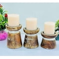 thumbnail image 2 of Farmhouse Rustic Wood Pillar Candle Holder, Decorative Beaded Candlestick Holder Stand for Home Décor, Gifts, Wedding, 2 of 4