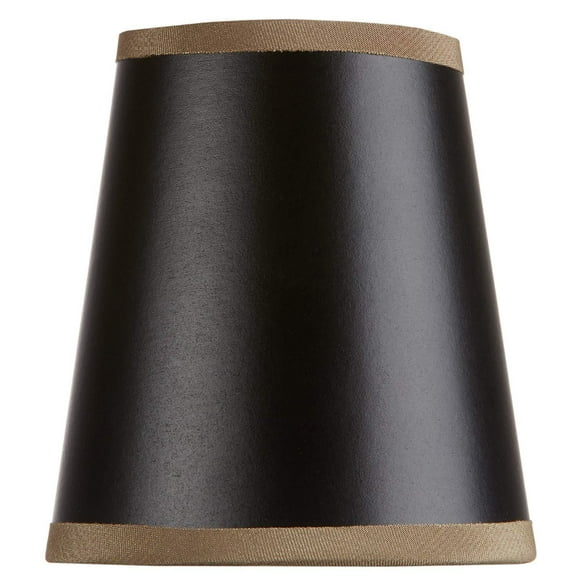 Black with Gold Trim 4 Inch Clip On Chandelier Lamp Shade