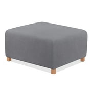 TAOCOCO Ottoman Cover Rectangular Storage Ottoman Slipcovers Stretch Footrest Stool Protect Covers Light Gray