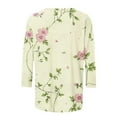 thumbnail image 5 of CYMMPU Business Work Blouses Dressy Tunic Tops Summer Fall Casual Shirts Floral Printed 3/4 Length Sleeve Basic Tees Crewneck 2025 Clothes for Women Multicolor M, 5 of 5