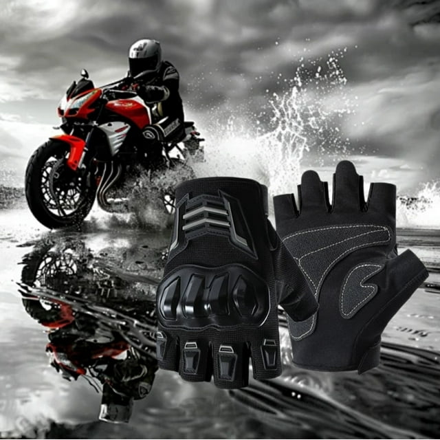 Motorcycle Gloves, Riding Gloves, Racing Gloves, Durable Material Comfortable Fit, Designed for Motocross, Ideal for Bikers, Enhances Grip, 9.5cm to 10cm Palm Width, Ihhxbs | Black