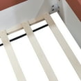 thumbnail image 6 of Harper & Bright Designs Twin Size Upholstered Daybed with Fence, PU Low Floor Bed Frame with Small Stairs for Boys Girls, Brown+White, 6 of 12