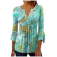 thumbnail image 1 of Ichuanyi liquidación femenina moda impresas impresas cascas en v con cuello corto cubo de camisetas sueltas de manga suelta ICHUANYI WER202308214654, 1 of 4