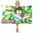 thumbnail image 5 of Roblox-Toalla de baño de dibujos animados para niños, albornoz de playa de secado rápido, sin arena, regalos creativos de cumpleaños, 5 of 5