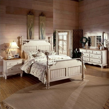 hillsdale wilshire 5 piece bedroom set in antique white-queen