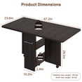 thumbnail image 3 of Brown foldable kitchen mesa para 4 con 2 almacenamiento estantes y 6 wheels - movable y space - saving para small kitchens y dining rooms, 3 of 10