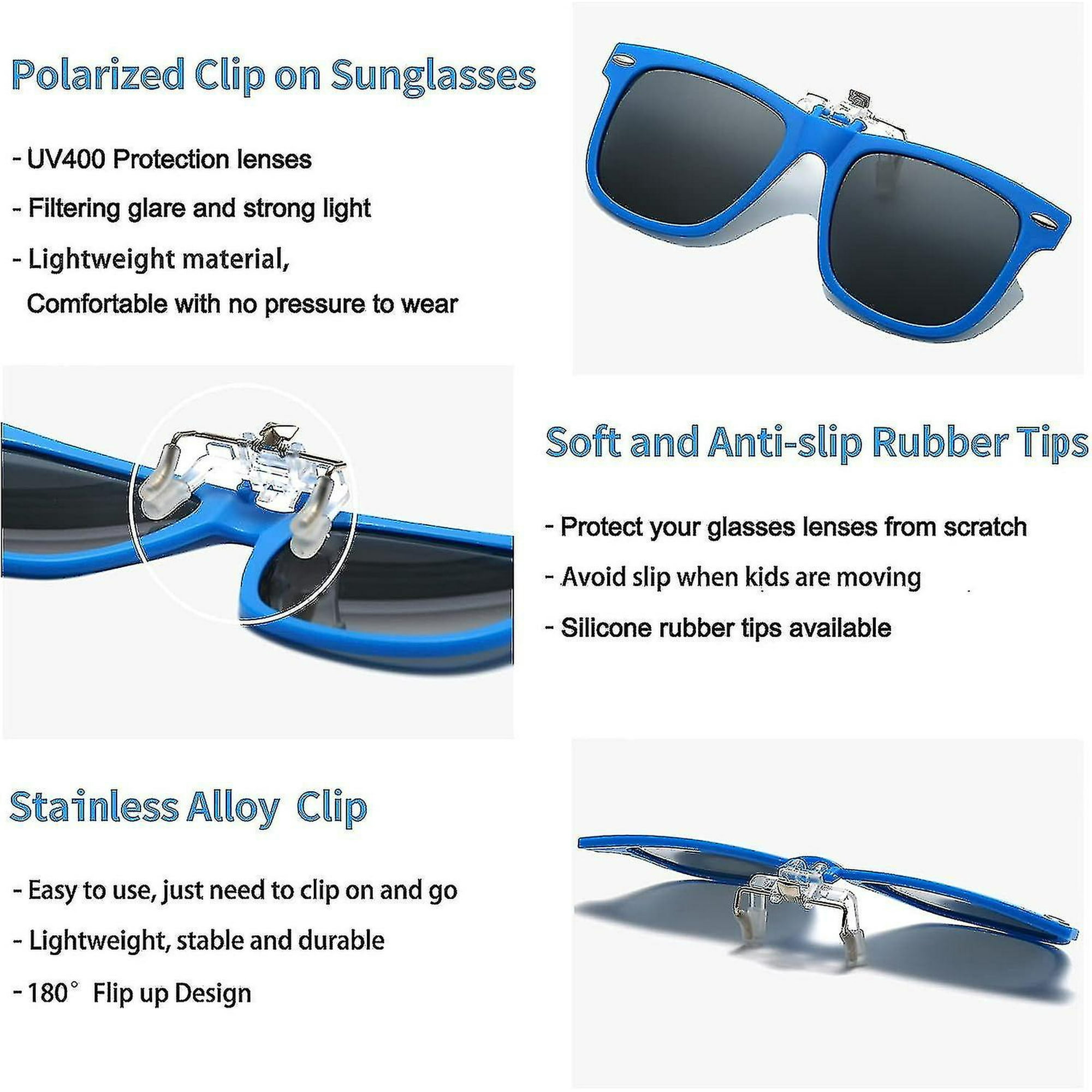 Polarised Sunglasses Childrens Clip On Sunglasses TPEE Rubber