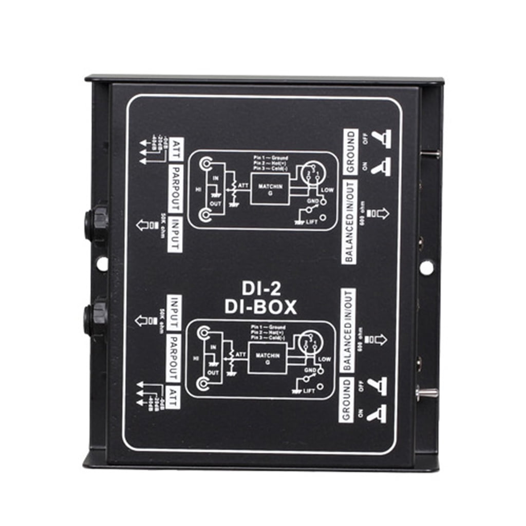Professional DIRECT BOX Dual-Channel Passive DI-Box Direct Injection Audio Box Balanced & Unbalance Signal Converter