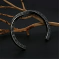 thumbnail image 4 of FENOHREFE Stainless Steel Runes Cuff Bracelet Men's Runes Open Bracelet in Stainless Steel with Twist Cuff Designs, 4 of 7