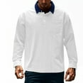 thumbnail image 4 of Yievot Corduroy Golf Shirts for Men Casual Long Sleeve Shirts Color Block Button Collared Golf Tops with Pocket, 4 of 9
