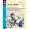 Dritz Craft Cover Button Kit with Tools, 7/8-Inch, 14 Sets, Nickel