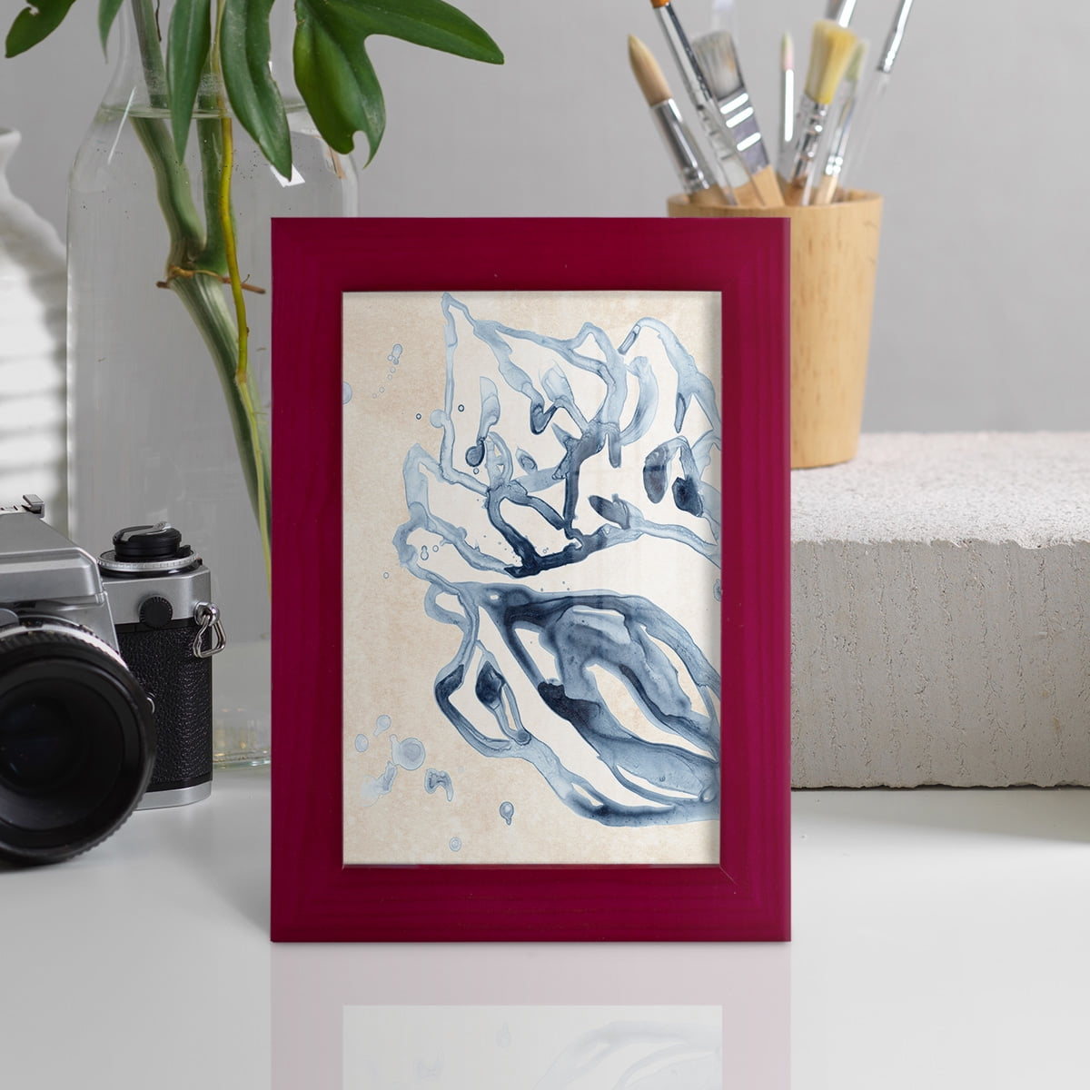 Water Shells II - Framed Print w/glass - Cherry Red