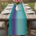 thumbnail image 4 of Teal Purple Ombre Table Runner 108 Inches, Modern Gradient Abstract Art Bed Runner Dresser Scarves Tabletop for Indoor Outdoor Parties/Ceremony/Banquet, 13"x 108", 4 of 9