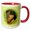 Red/White, variant on 3drose, Im Praying That Youll Be My Valentine Greeting with Praying Mantis Art, 15oz Two-tone Red Mug