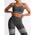 thumbnail image 4 of Targeted Middle east Spring, Summer, autumn and Winter New Bra and Leggings Set, 2-in-1 with Built-in Cup Pad, Casual 9/4 Length Tights, Leopard Print Seamless Comfortable Slim Fit outfit, 4 of 8