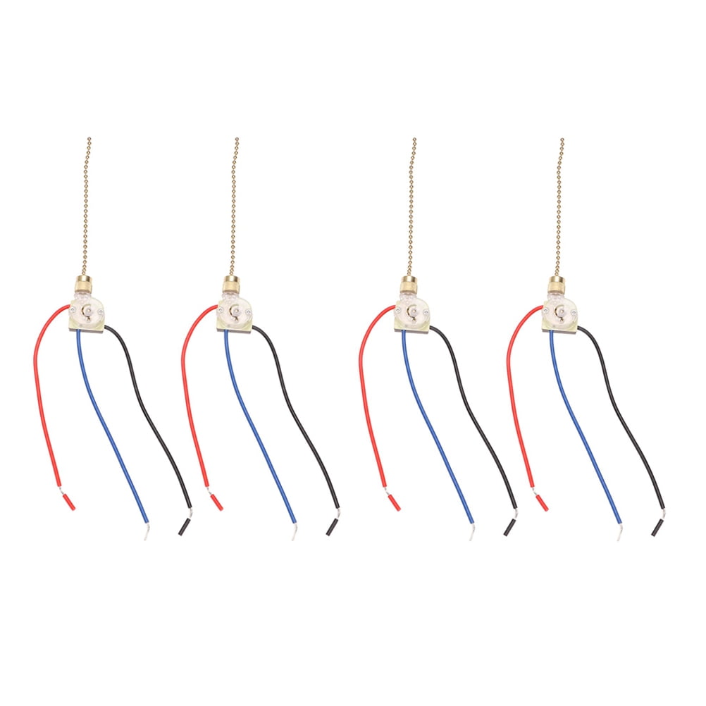 Hemoton 4pcs Useful Electrical Pull Chain Switch Simple Ceiling Fan Light Control Switch