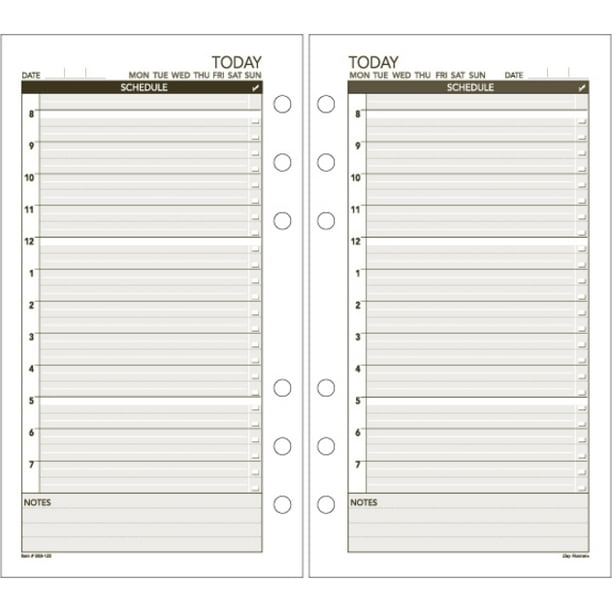 Day Runner Today Undated Calendar Page Refill
