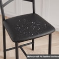 thumbnail image 6 of 26" Bar Stools Set of 2, Counter Height Bar Stools Metal Dining Chairs with Straight-line Back Back and Thick Cushion PU Leather Restaurant Dining Room Chairs with Waterproof Surface,Black, 6 of 7