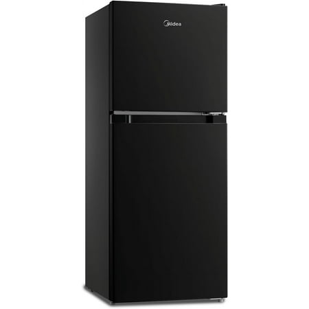 Midea 4.5 Cu Ft Compact Refrigerator and Freezer  2 Door  Black
