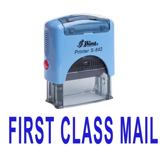 Printtoo FIRST CLASS MAIL Self Inking Rubber Stamp Office Stationery Custom Shiny Stamp