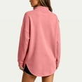 thumbnail image 6 of Vivianyo HD Women's Long Sleeve Mock Neck Sweatshirt, Curved Hem Loose fit Pullover Top for Women, Fall Casual Knit for Short Trip and Home Relaxation, Sizes S-2XL, 6 of 8