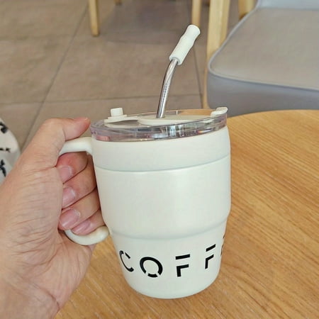 

480ml/16oz Stylish Stainless Steel Vacuum Insulated Cup - Keeps Drinks Hot or Cold Portable Double-Layer Coffee Mug Water Bottle For Home & Office Use