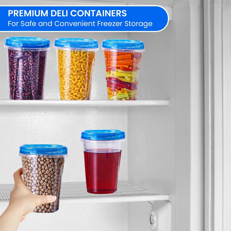 30 Pack 1L Square Deli Containers With Lids – Clear Plastic, Stackable For Meal Prep & Storage