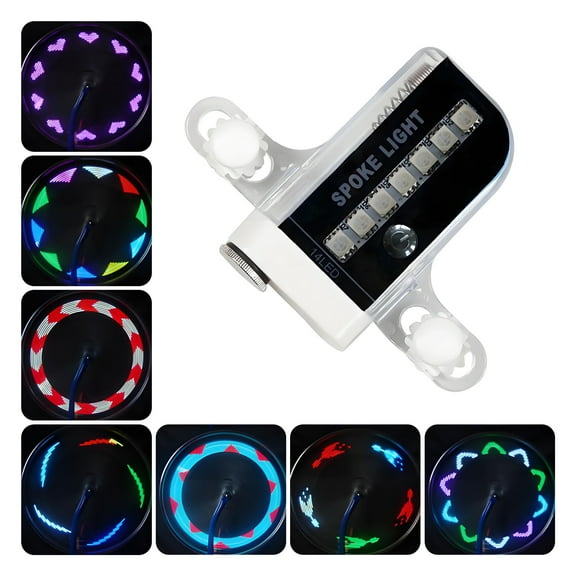 Bike Spoke Lights,14 Patterns Motion-Activated LED Wheel Lights,Black Clip-On Bicycle Tire Lights for Night Riding,Waterproof Easy Install Bike Wheel Lights for Adult Mountain Bike Accessories