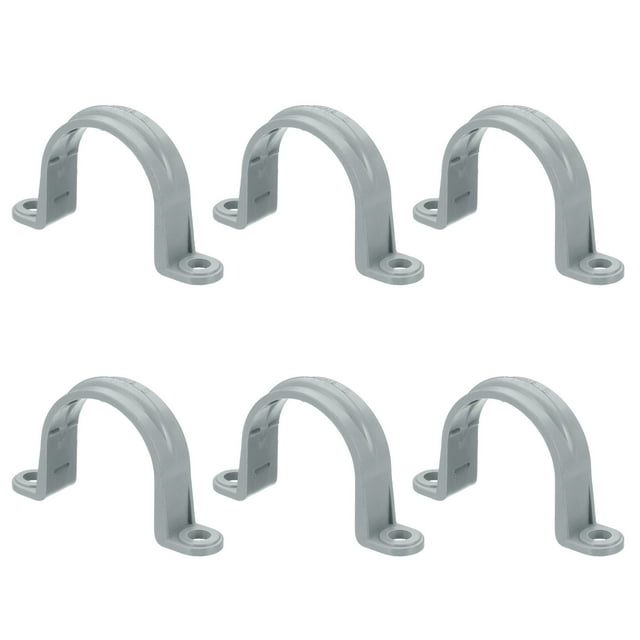 Abrazadera de conducto de plástico con 2 agujeros, soporte de tubo de plástico para tuberías y cables de conducto de 1-1/4"