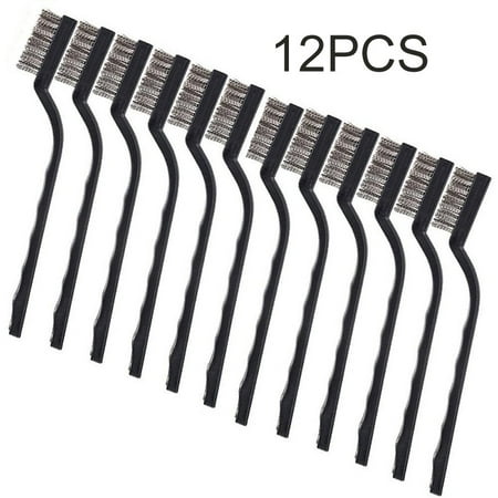 

12PCS Clening Wire Brushes Mini Stainless Steel DIY Paint Rust Remover Removal