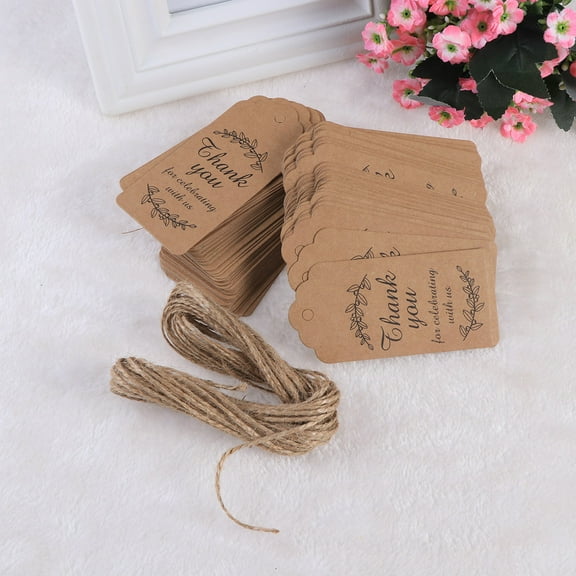 OUNONA 101 Pcs You Thank Labels Tags Paper Hang Baking Food Classic