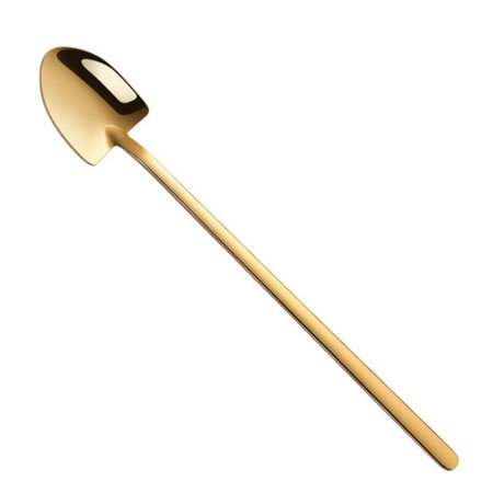 

Creative Metal Ice Cream Coffee Spoon Shovel Shape Shell Tea Spoon Colors Afternoon Tea Dessert Long Handle Spoon Kitchen Tool