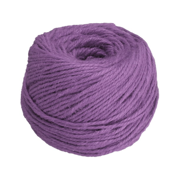 Cuerda de yute natural de 100 pies, cuerda de yute de 3 mm para manualidades, envoltura de regalos, decoración, jardinería, color púrpura claro