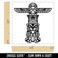 thumbnail image 2 of Totem Pole With Eagle Wolf and Bear Self-Inking Rubber Stamp Ink Stamper - Red Ink - Small 1 Inch, 2 of 7