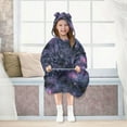 thumbnail image 7 of FORMRS Wearable Blanket Hoodie with Sleeves for Kids Cozy Flannel Sweatshirt, Purple Sky Pattern, 7 of 7