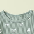 thumbnail image 6 of Hiijoy Girls Summer Outfits Bow Print Ribbed Short Sleeved Top Shorts Set, 6 of 8