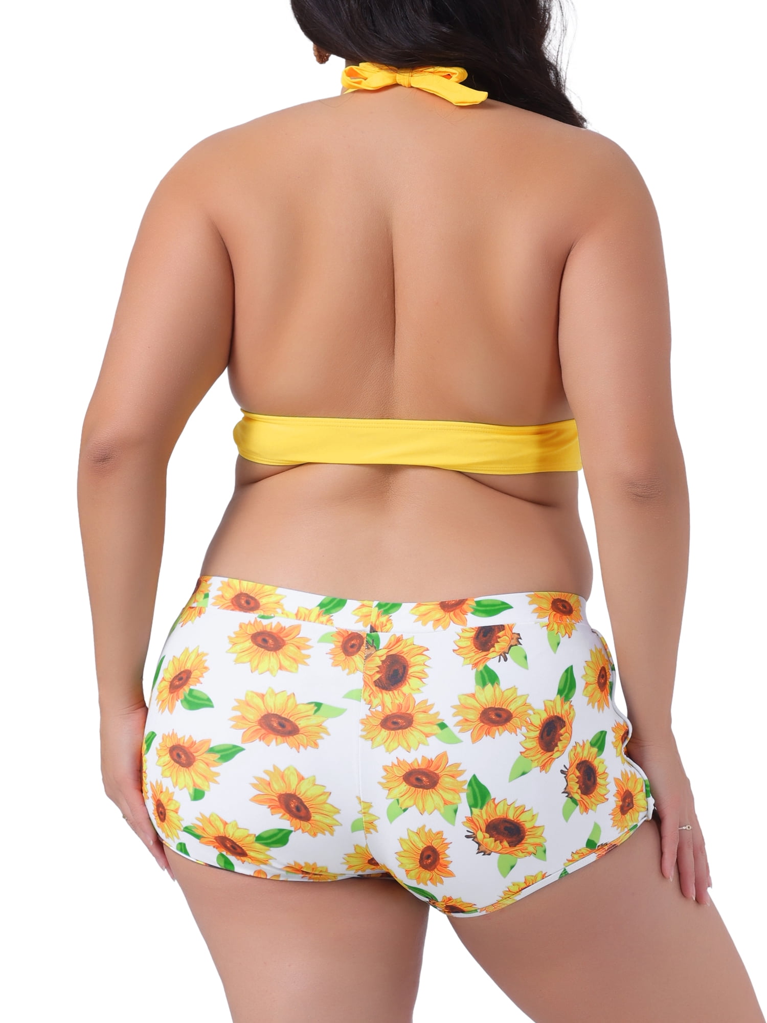 DARING DIVA Women's Plus Size 2 Pcs Swimsuits Halter Bathing Suit Sets 4X Yellow