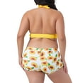 thumbnail image 3 of Agnes Orinda Women's Plus Size Sunflower Bikini 2 Piece Swimsuits High Waisted Halter Bathing Suit Sets 1X Yellow, 3 of 6